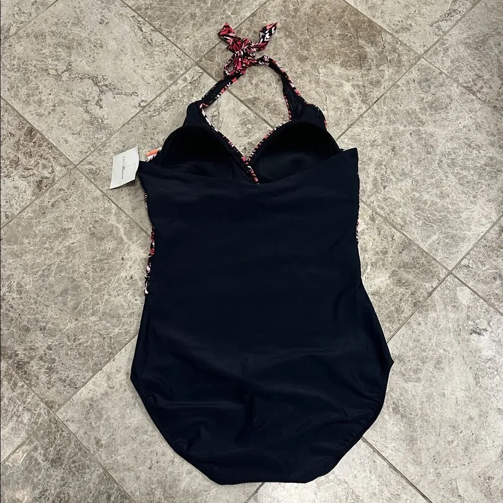 Croft & Barrow Body Sculptor 1pc Halter Swimsuit Tummy Control NEW Size 16